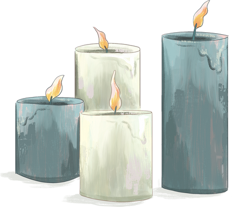 Painterly Hanukkah Candles